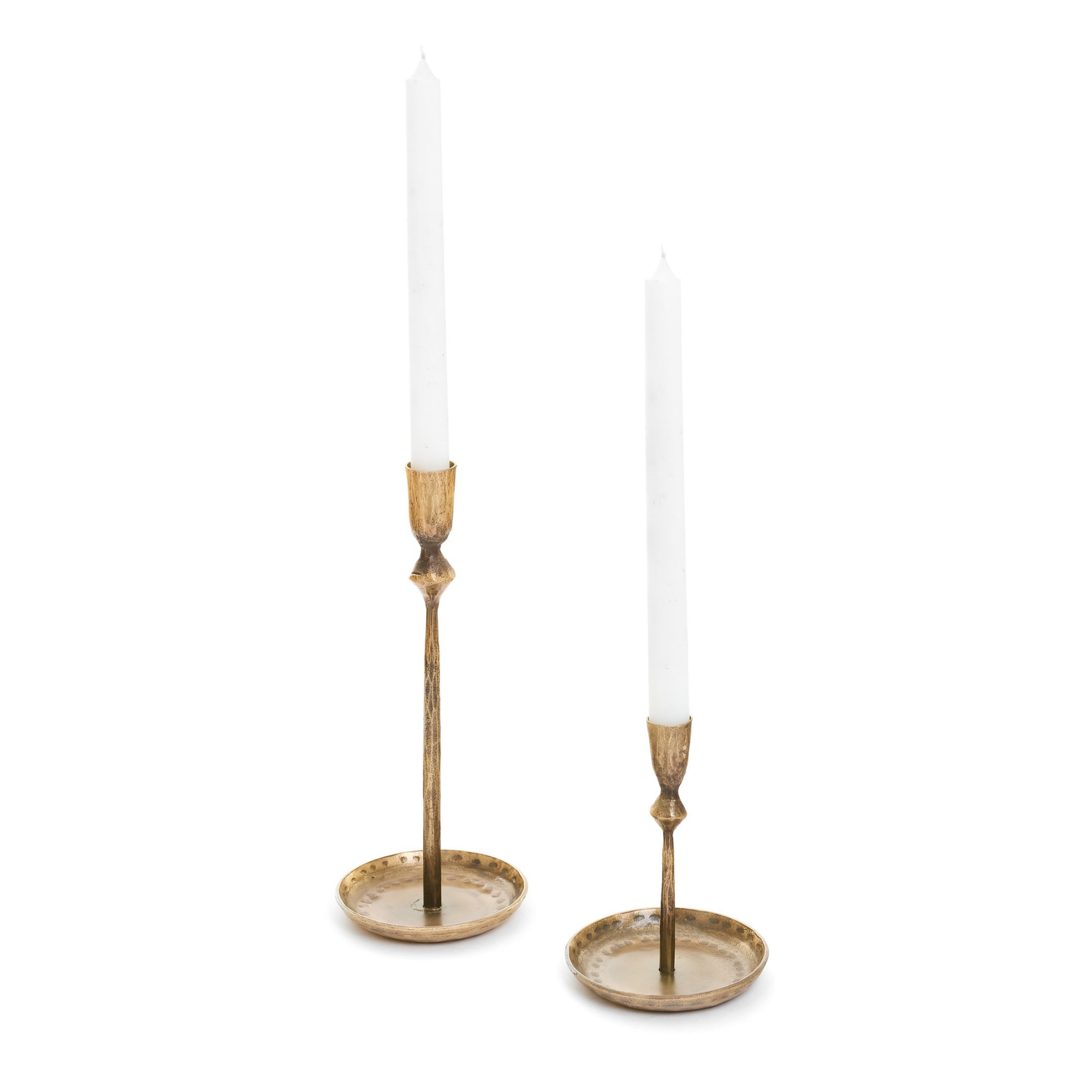 Our Antique Brass Taper Candle Holders - Set of 2 will elevate