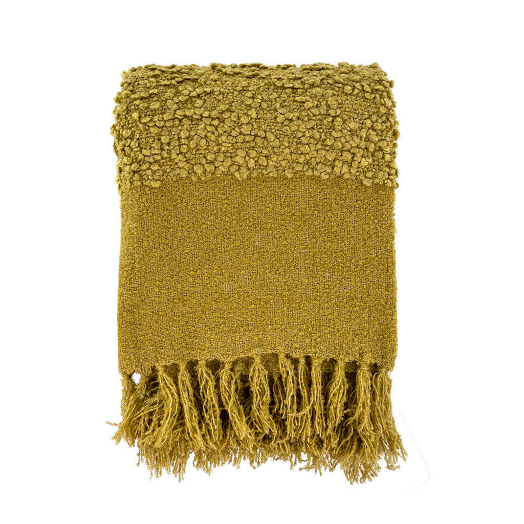 Chalet Boucle Throw Olive Pretty Grit